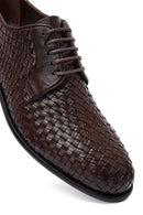 Men's Brown Braided Leather Classic Shoes | Derimod