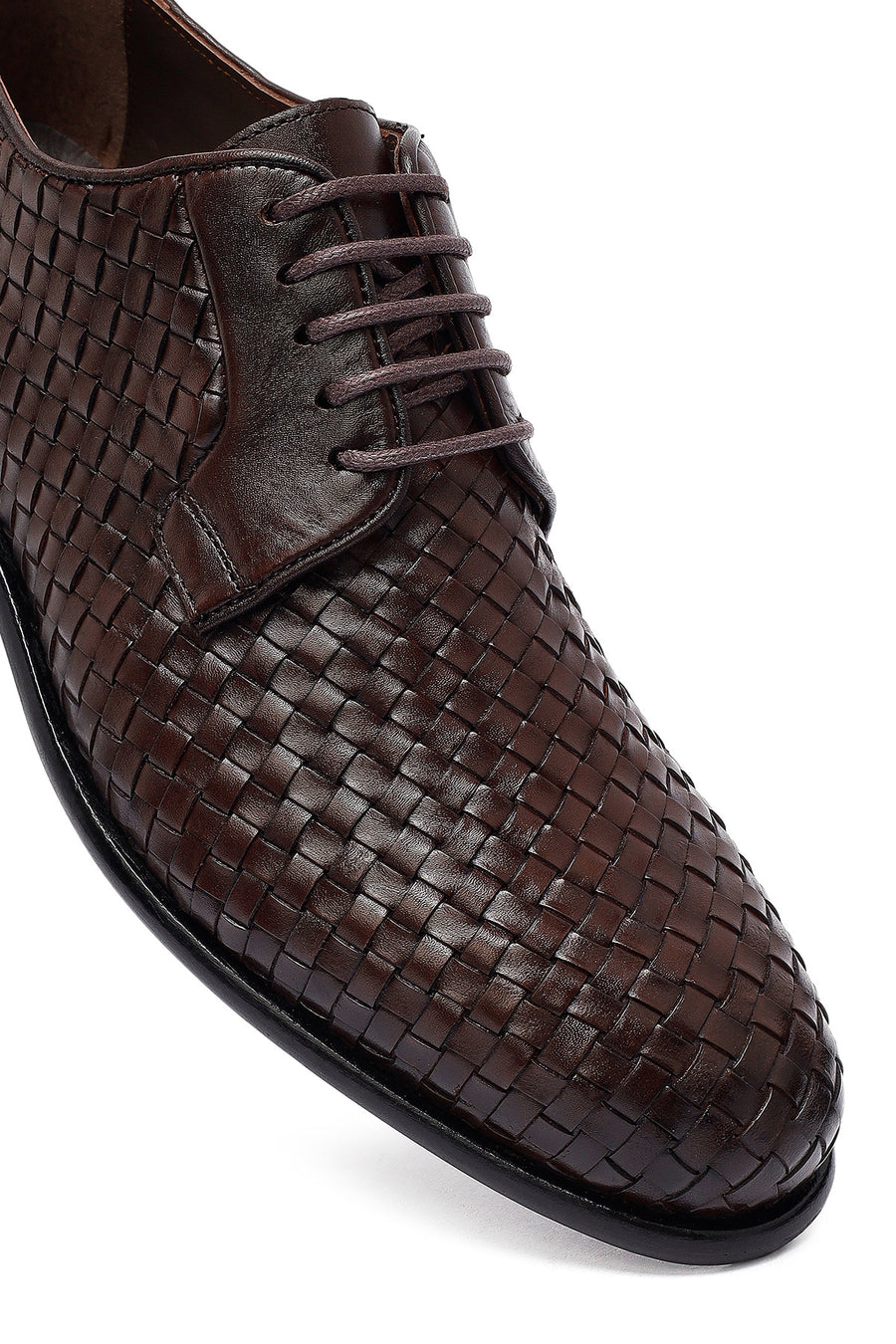 Men's Brown Braided Leather Classic Shoes