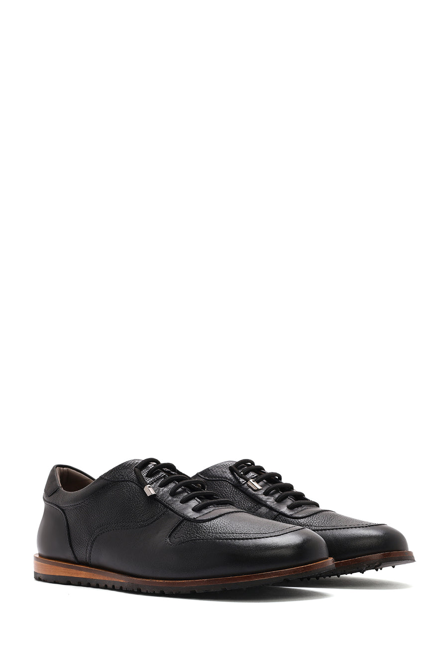 Men's Black Lace-up Leather Casual Shoes