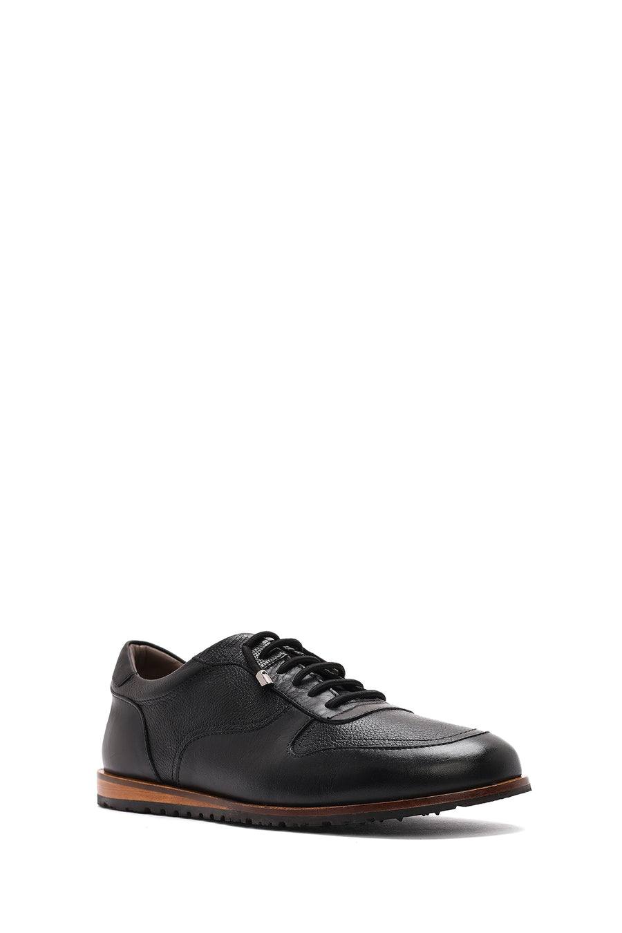Men's Black Lace-up Leather Casual Shoes