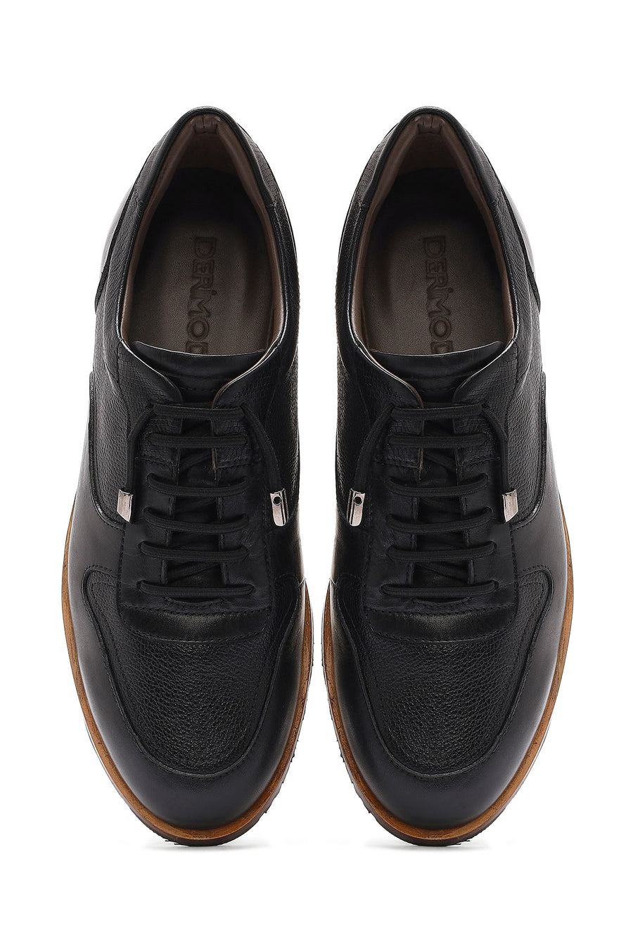 Men's Black Lace-up Leather Casual Shoes