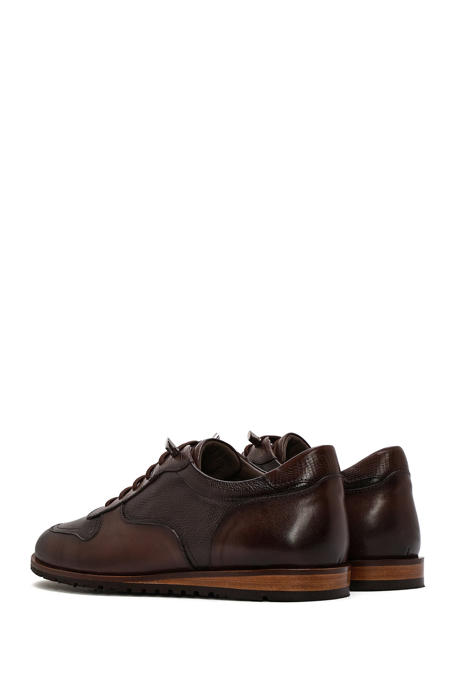 Men's Brown Lace-up Leather Casual Shoes