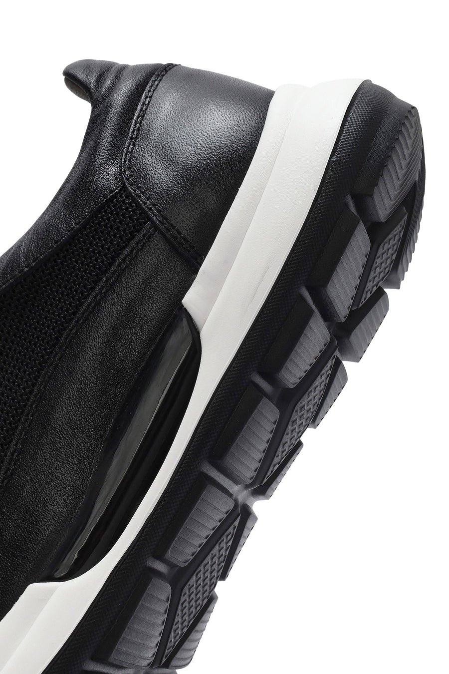Men's Black Lace-up Leather Sneaker