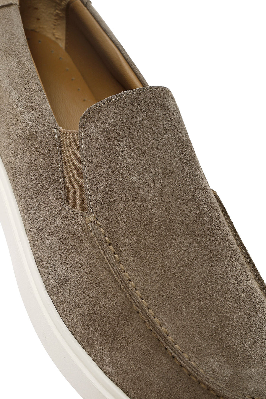 Erkek Bej Süet Deri Casual Loafer