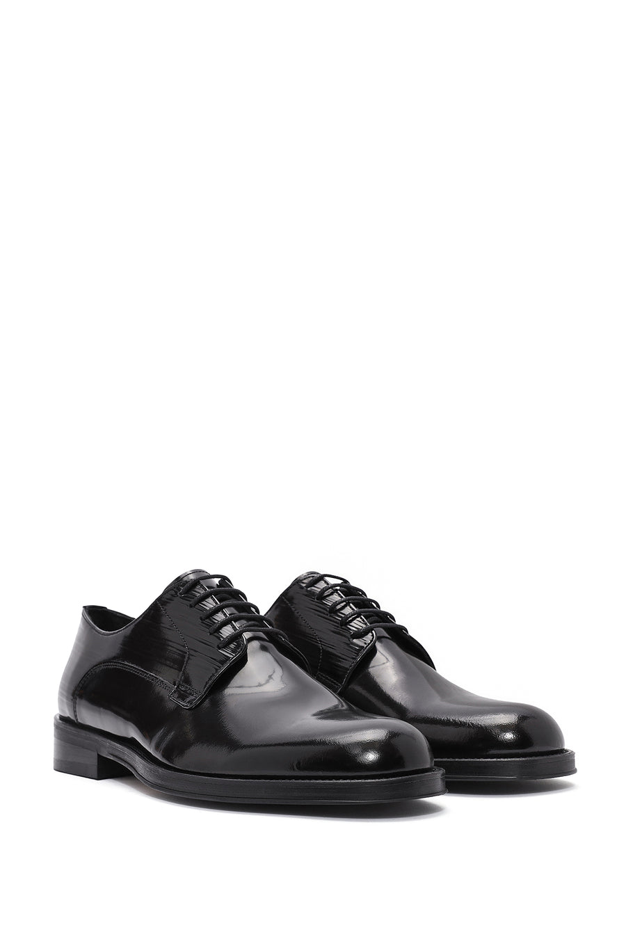 Men's Black Laced Leather Classic Shoes