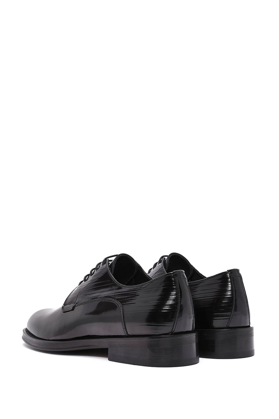 Men's Black Laced Leather Classic Shoes
