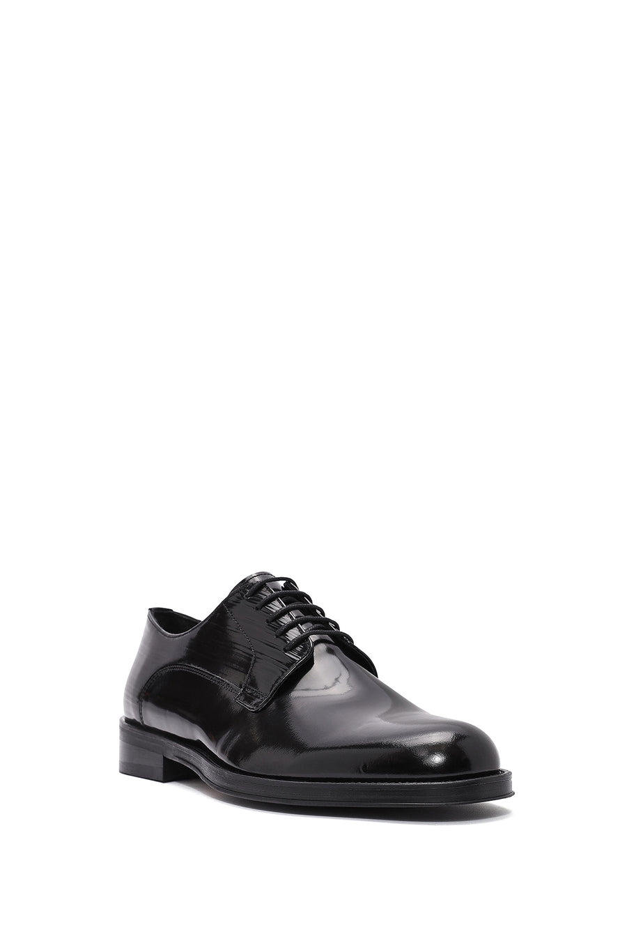 Men's Black Laced Leather Classic Shoes