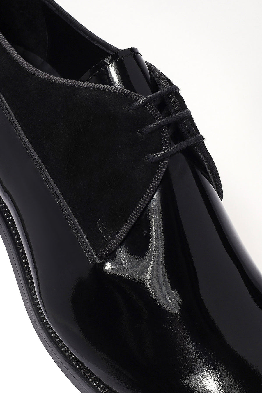 Men's Black Laced Patent Leather Classic Shoes