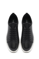 Men's Black Lace-up Leather Sneaker | Derimod