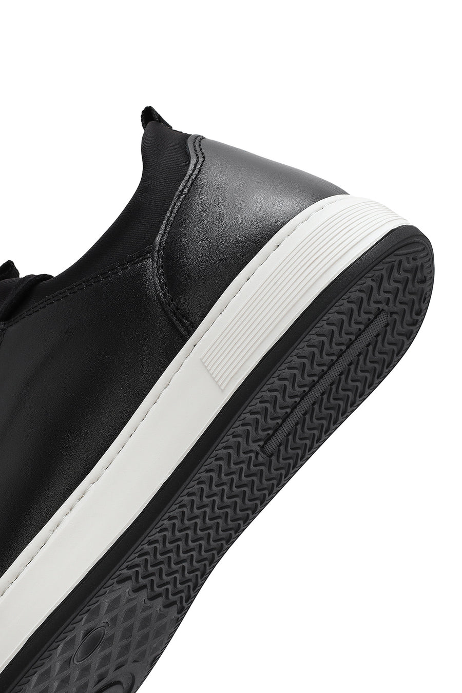Men's Black Lace-up Leather Sneaker