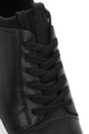 Men's Black Lace-up Leather Sneaker | Derimod