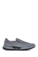 Men's Grey Thick Sole Nubuck Leather Comfort Loafers | Derimod