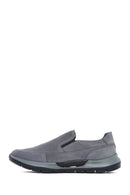 Men's Grey Thick Sole Nubuck Leather Comfort Loafers | Derimod