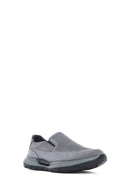 Men's Grey Thick Sole Nubuck Leather Comfort Loafers | Derimod