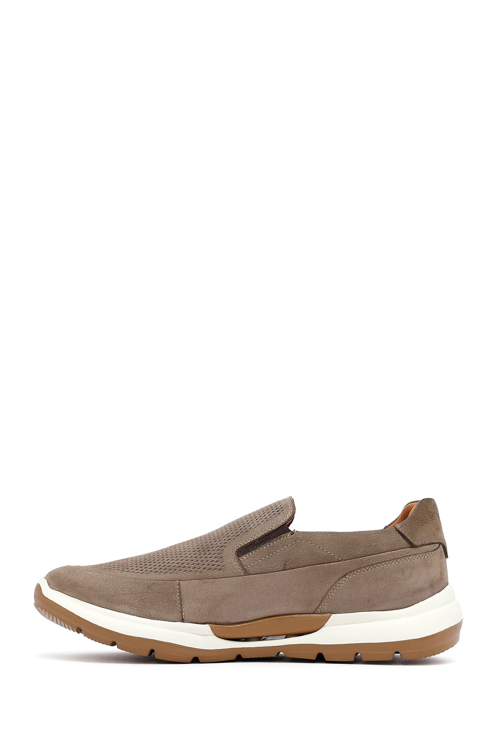 Erkek Vizon Kalın Tabanlı Nubuk Deri Comfort Loafer