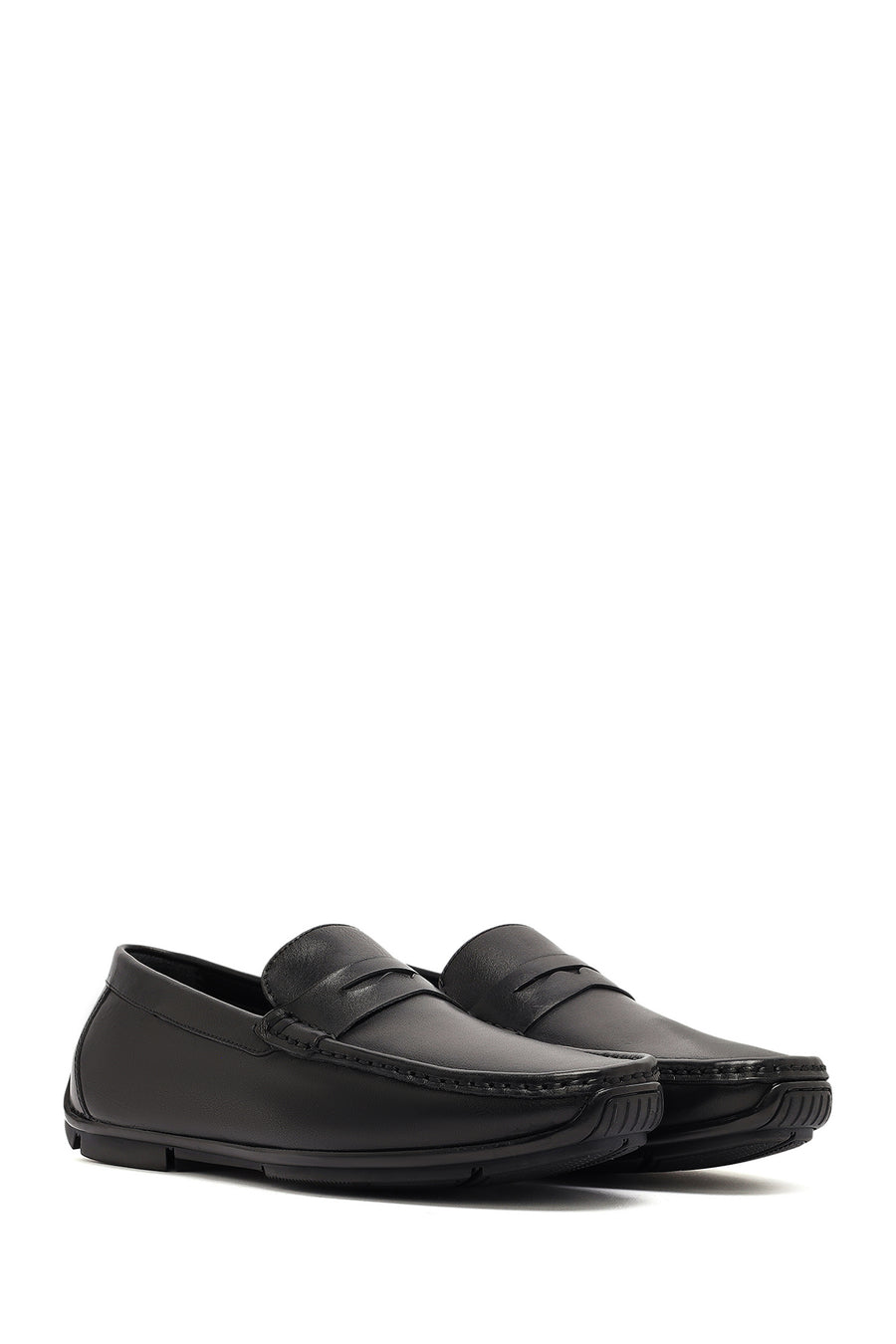 Men's Black Leather Casual Loafer