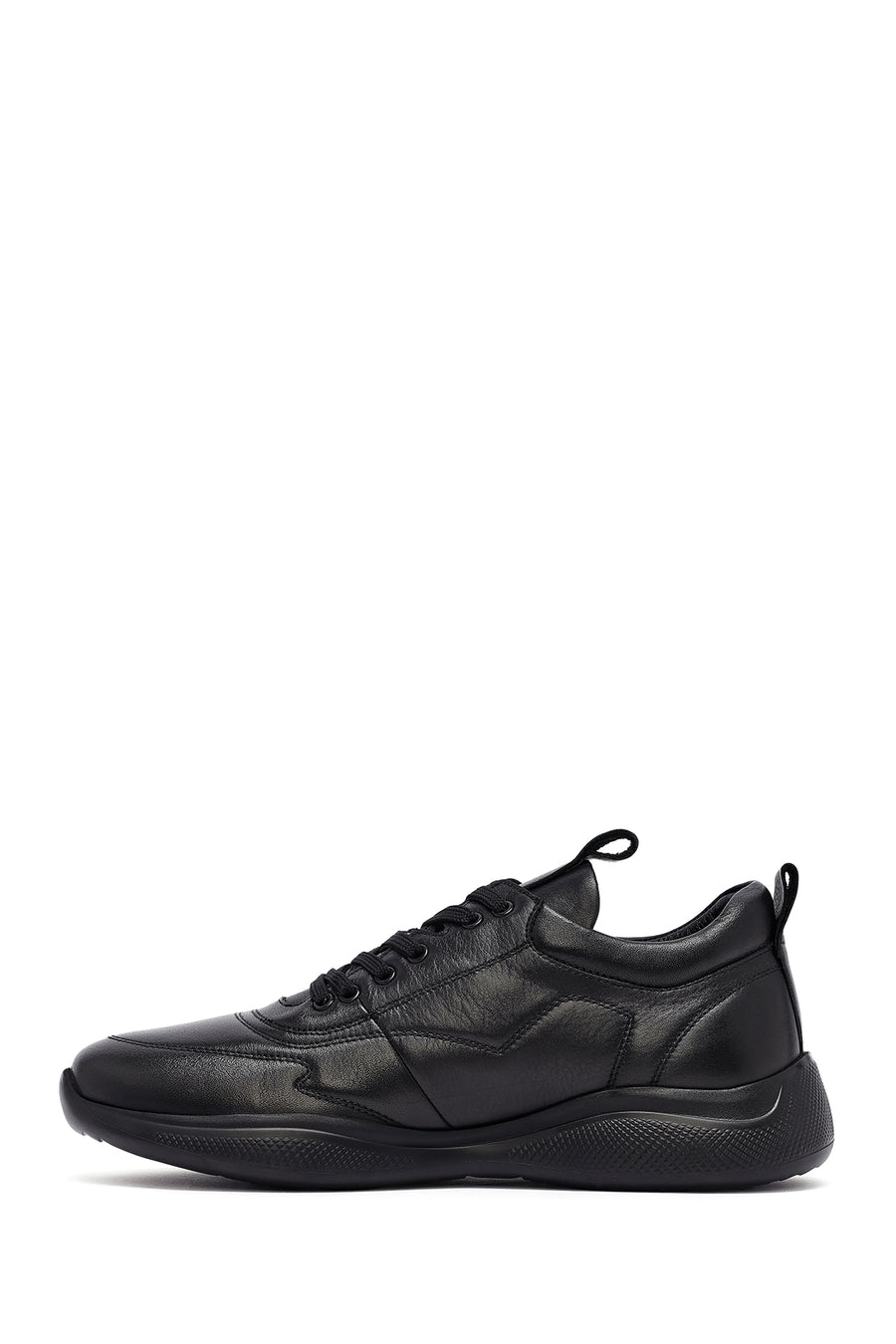 
Men's Black Lace-Up Leather Sneaker
