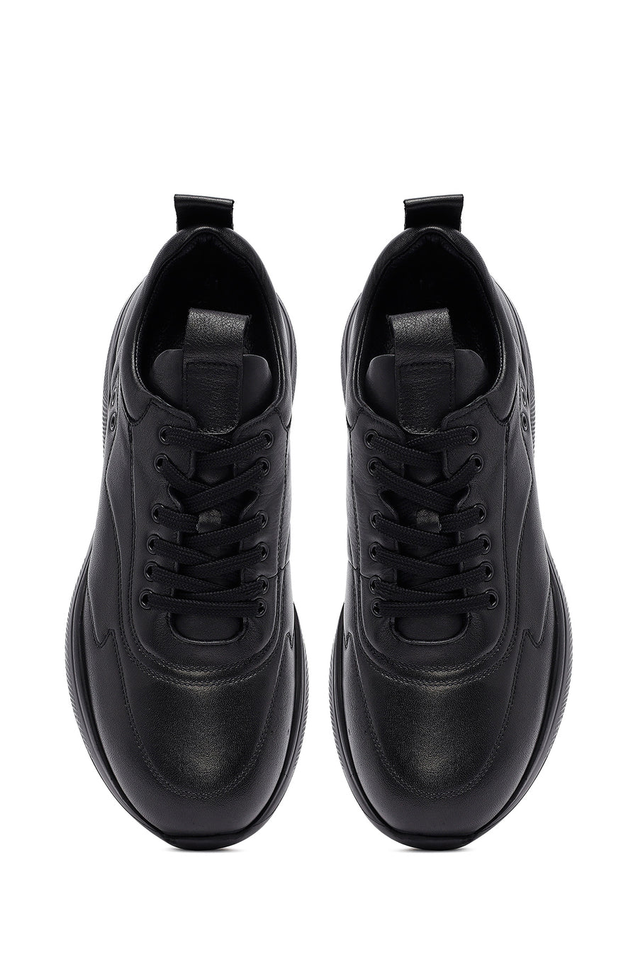 
Men's Black Lace-Up Leather Sneaker
