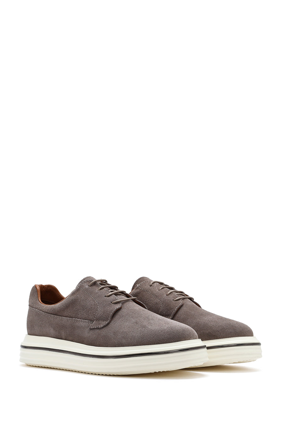 Men's Mink Lace-Up Thick-Soled Suede Leather Casual Shoes