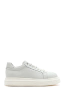 Men's White Thick Sole Lace Up Leather Sneaker | Derimod