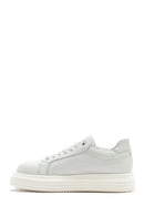 Men's White Thick Sole Lace Up Leather Sneaker | Derimod