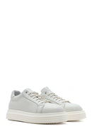 Men's White Thick Sole Lace Up Leather Sneaker | Derimod