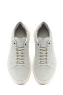 Men's White Thick Sole Lace Up Leather Sneaker | Derimod