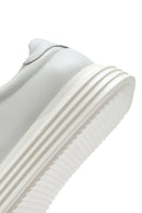 Men's White Thick Sole Lace Up Leather Sneaker | Derimod