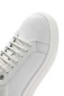 Men's White Thick Sole Lace Up Leather Sneaker | Derimod