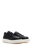 Men's Black Thick Sole Lace Up Leather Sneaker | Derimod