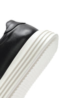Men's Black Thick Sole Lace Up Leather Sneaker | Derimod