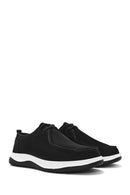 Men's Black Lace-Up Nubuck Leather Comfort Shoes | Derimod