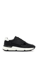 Men's Black Lace-up Thick-Sole Leather Sneaker | Derimod