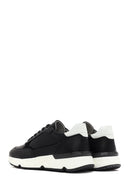Men's Black Lace-up Thick-Sole Leather Sneaker | Derimod