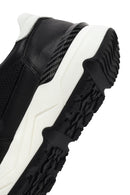 Men's Black Lace-up Thick-Sole Leather Sneaker | Derimod