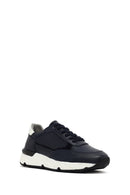 Men's Navy Blue Lace-up Thick-Sole Leather Sneaker | Derimod
