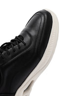 Men's Black Lace-up Thick-Sole Leather Sneaker | Derimod