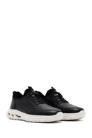 Men's Black Lace-up Thick-Sole Leather Sneaker | Derimod