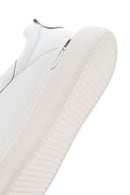 Men's White Lace-up Thick-Sole Leather Sneaker | Derimod