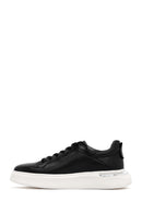 Men's Black Lace-up Thick-Sole Leather Sneaker | Derimod