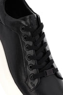 Men's Black Lace-up Thick-Sole Leather Sneaker | Derimod