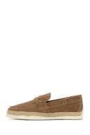 Erkek Bej Süet Deri Casual Loafer | Derimod