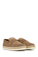 Erkek Bej Süet Deri Casual Loafer | Derimod