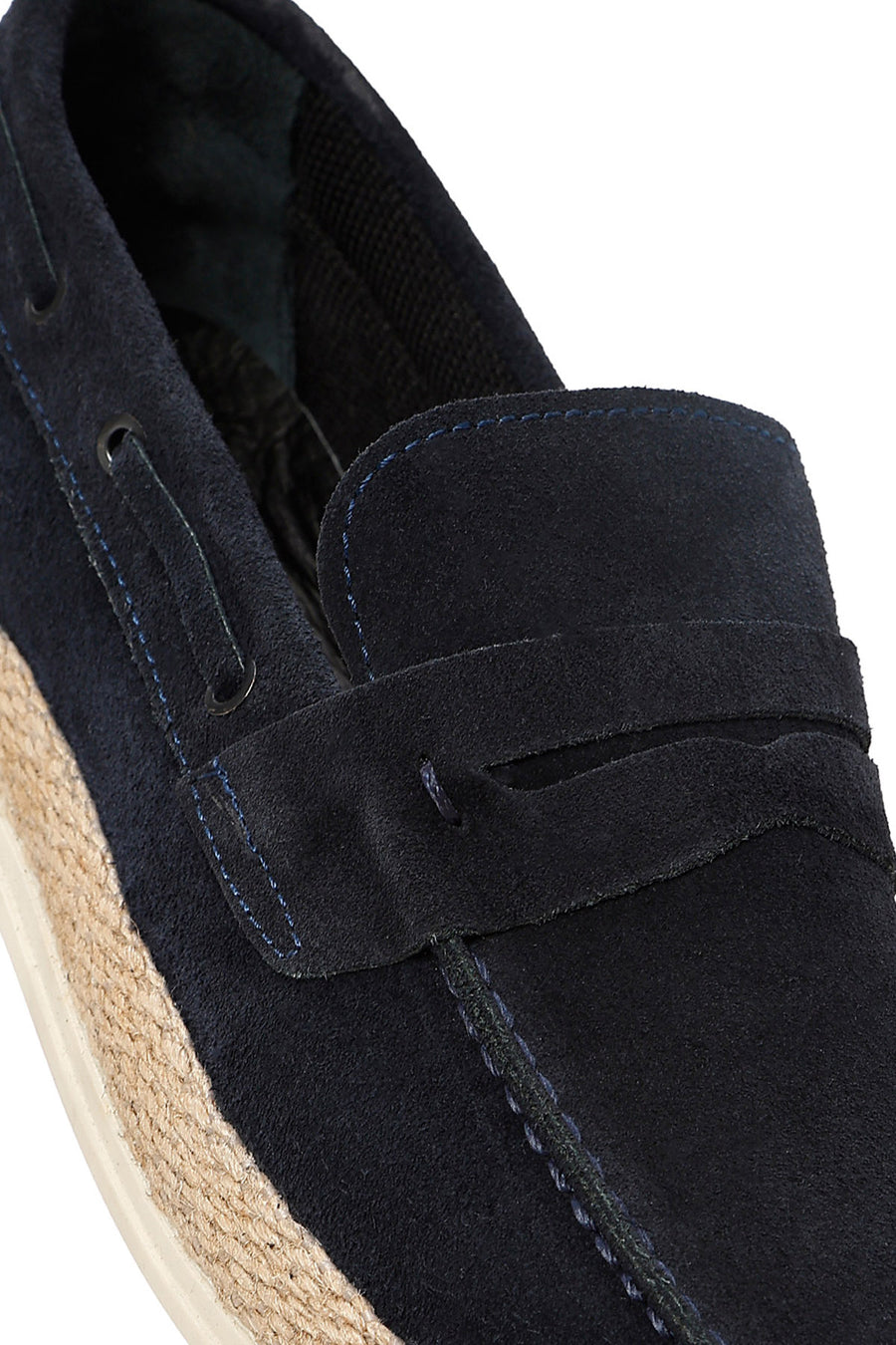 Erkek Lacivert Süet Deri Casual Loafer