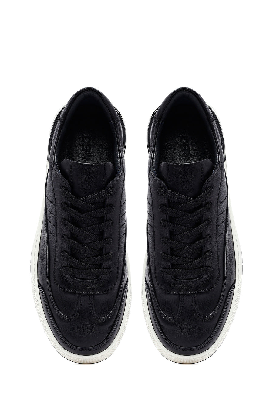 Men's Black Lace-up Leather Sneaker