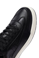 Men's Black Lace-up Leather Sneaker | Derimod