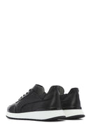 Men's Black Lace-up Thick-Sole Leather Casual Sneaker | Derimod