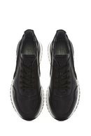 Men's Black Lace-up Thick-Sole Leather Casual Sneaker | Derimod
