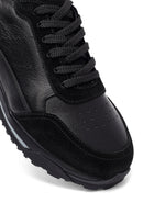 Men's Black Lace Up Leather Sneakers | Derimod