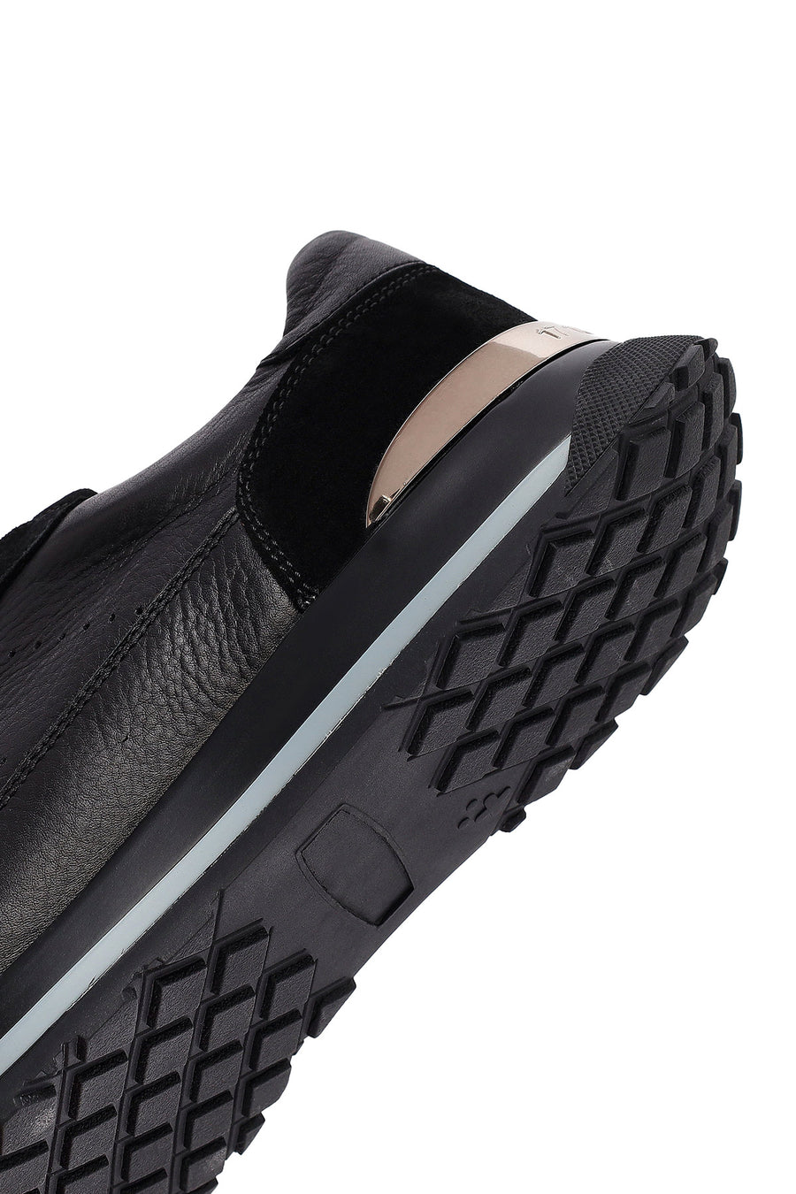 Men's Black Lace Up Leather Sneakers